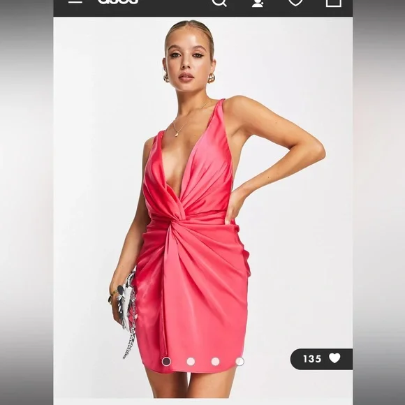 NWT ASOS Pink Backless Mini Dress